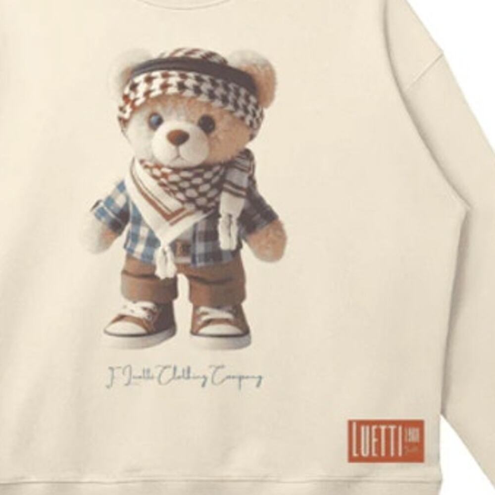 Luetti 1980 'Pali' Bear Drop Shoulders Sweatshirt in CREAM (M) - Picture 2 of 2